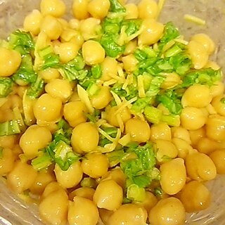ひよこ豆とかぶの葉のサラダ